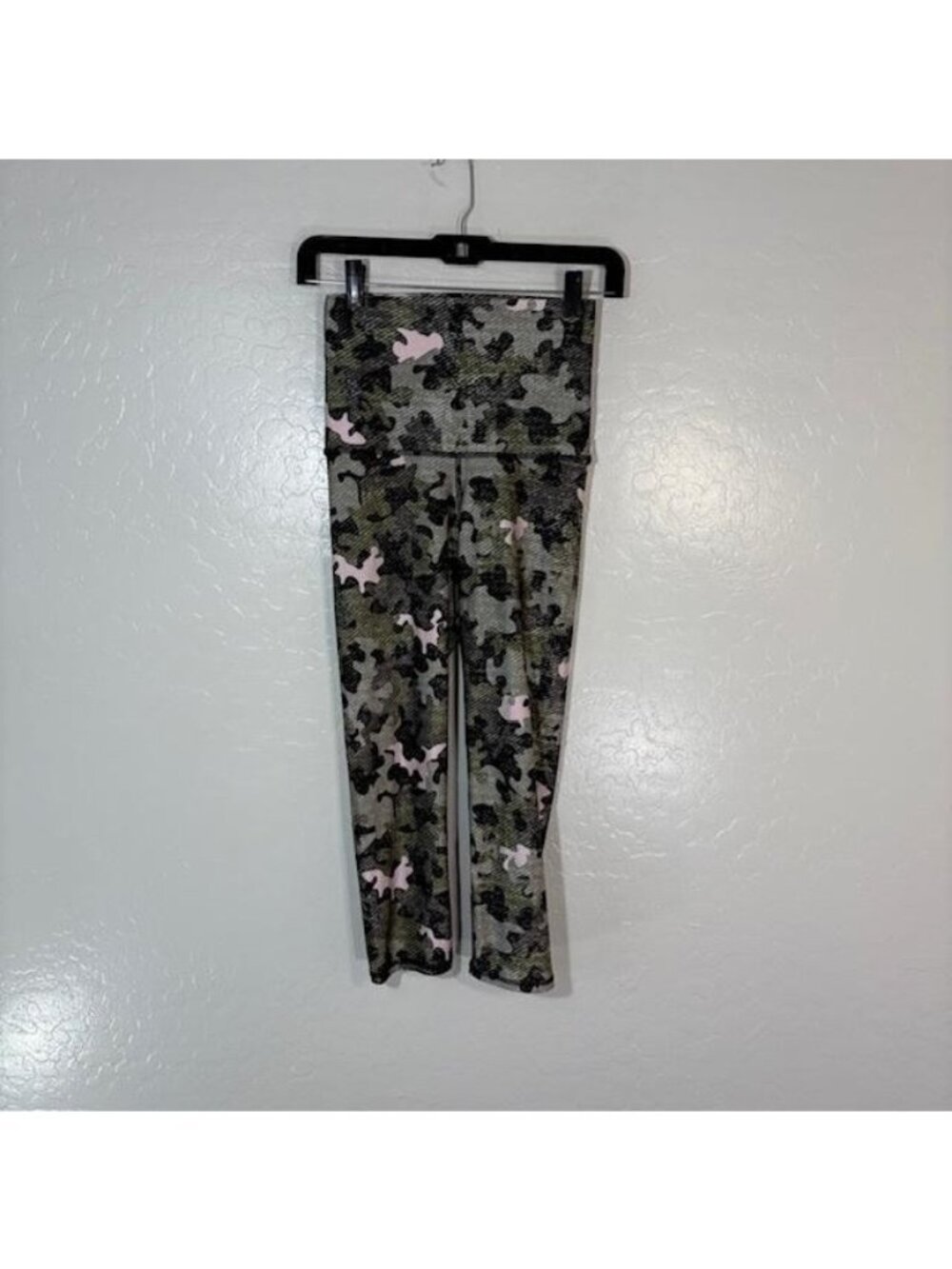 Emily Hsu Designs Leggings Womens Small Green Camo Pink High Rise Yoga Made USA
